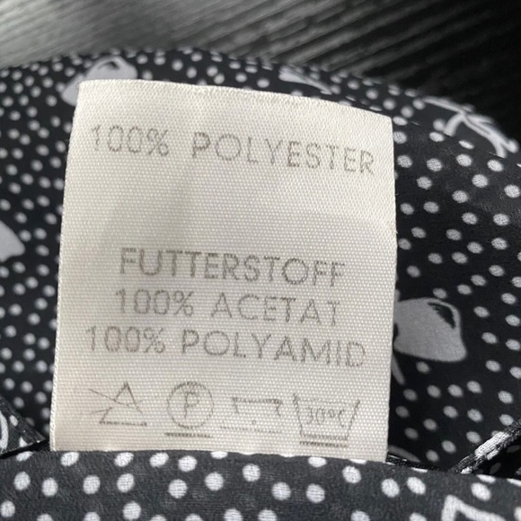 Vintage 80’s Midi Dress Size 40 XL Black Polka Dot West Germany - Picture 15 of 16